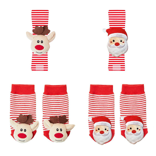 Holiday Jingle Rattle Socks & Wristlet