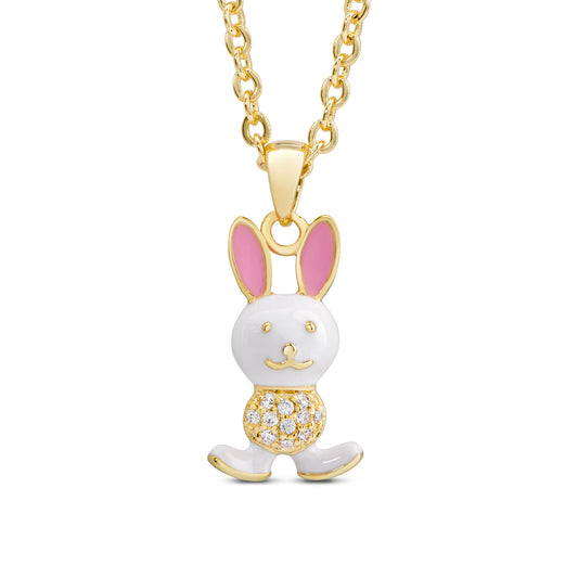 Lily Nily Bunny Rabbit Necklace with CZ