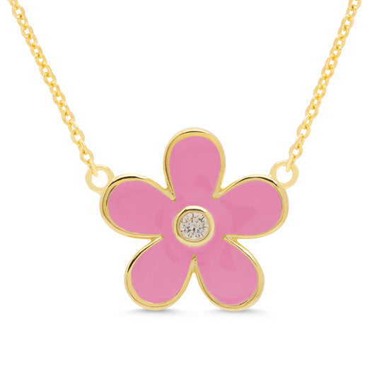 Lily Nily Flower CZ Pendant