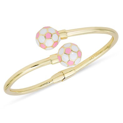 Lily Nily Soccer Ball Hinged Bypass Bangle (Pink)