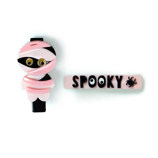 Lilies & Roses Spooky Mummy Pink Clip