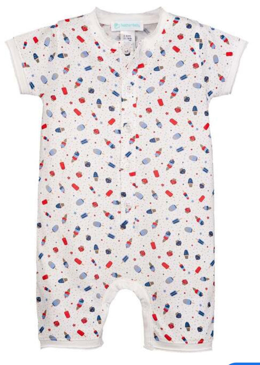 Feather Baby Boy Patriotic Pops Romper