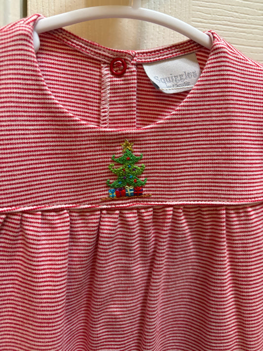 Squiggles Red/White Christmas Tree Romper