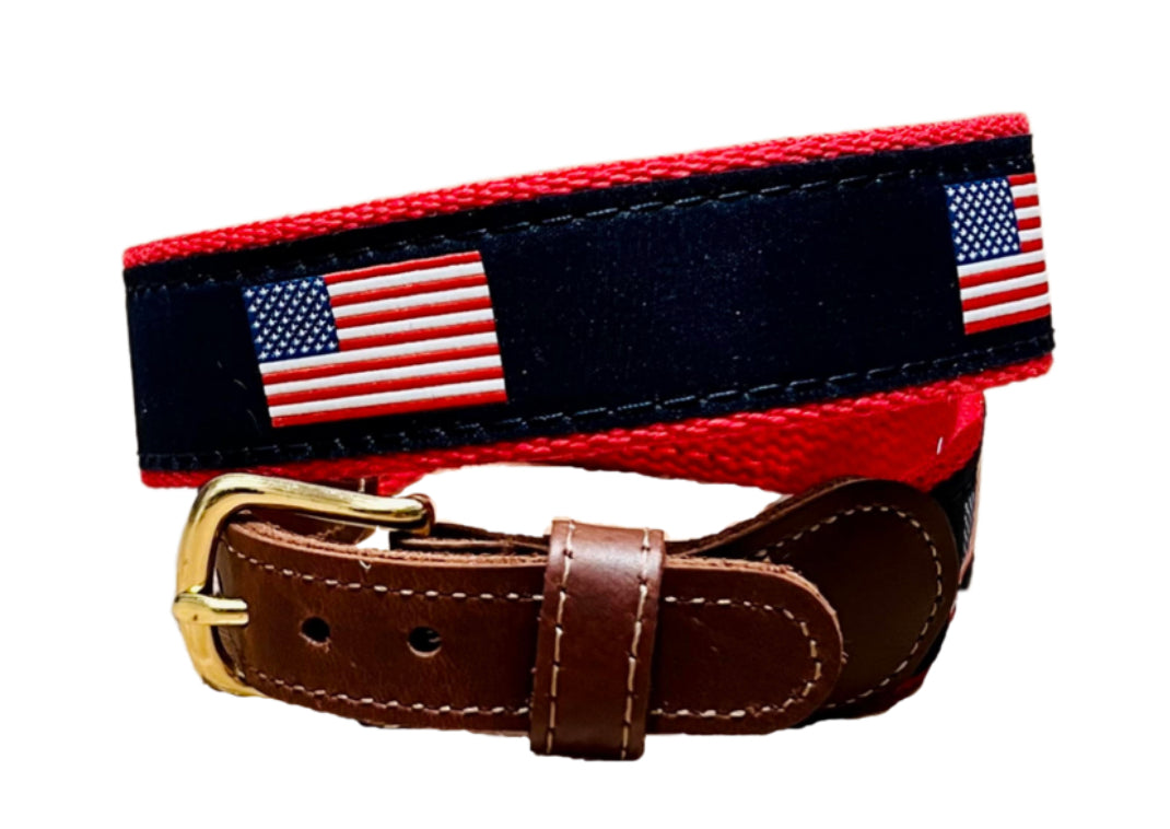 Preston Belts U.S. Flag on Red