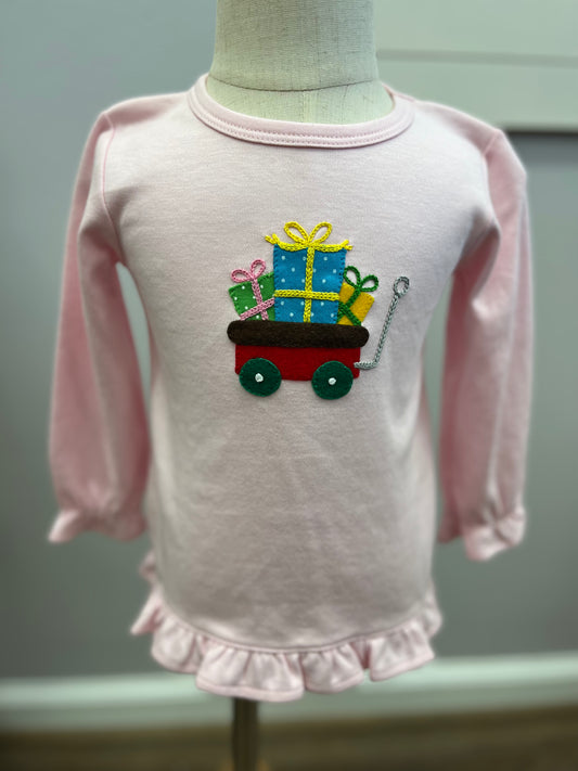 Luigi Christmas Tree Wagon Ruffle Shirt