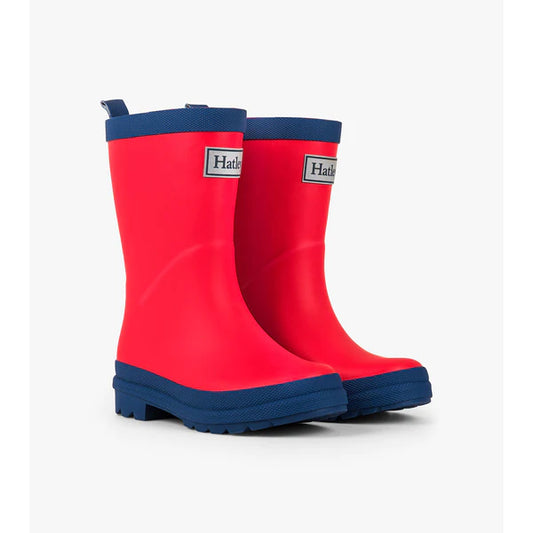 Hatley Navy & Red Matte Rain Boots w/Matching Socks