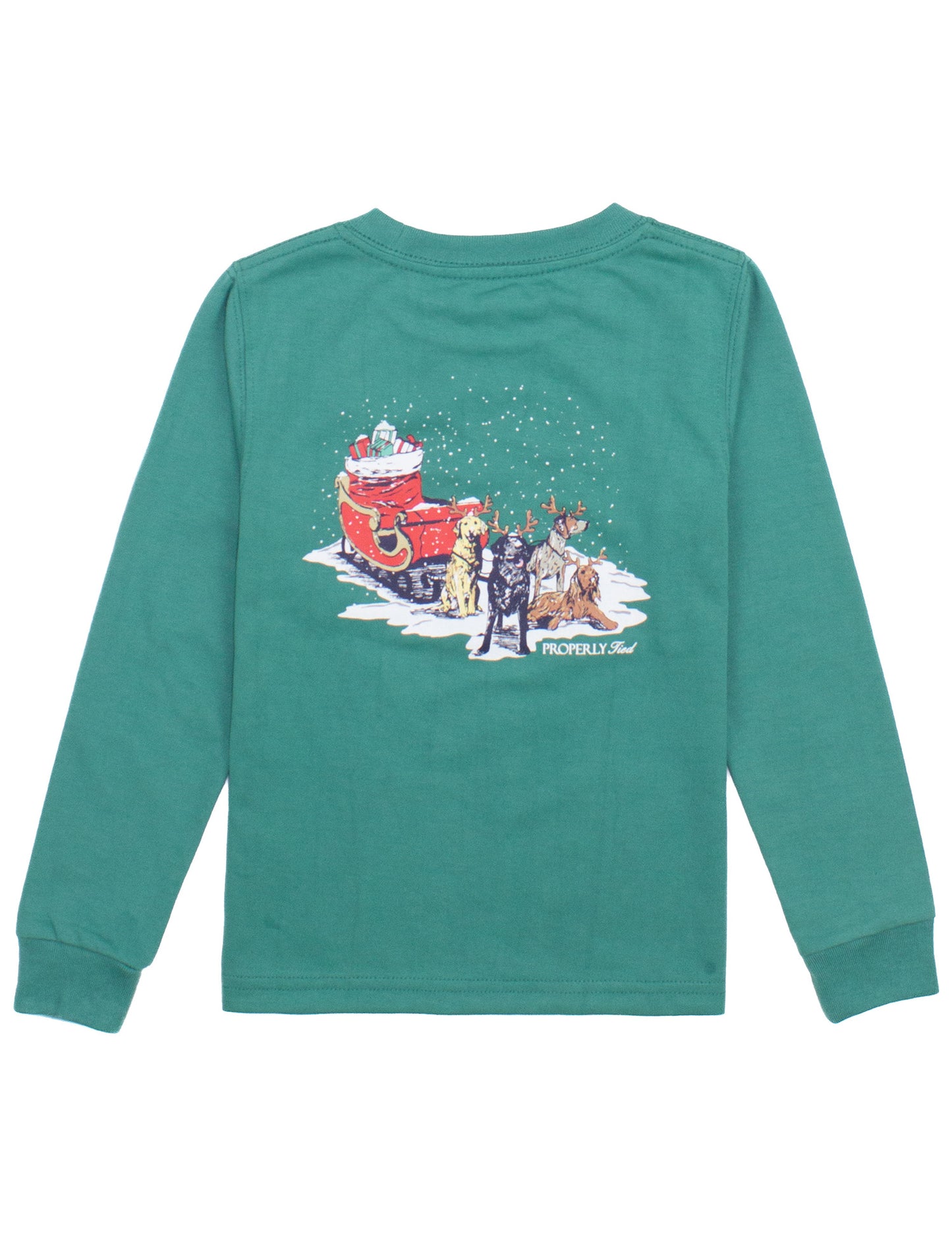 Properly Tied Sleigh Dogs Teal LS
