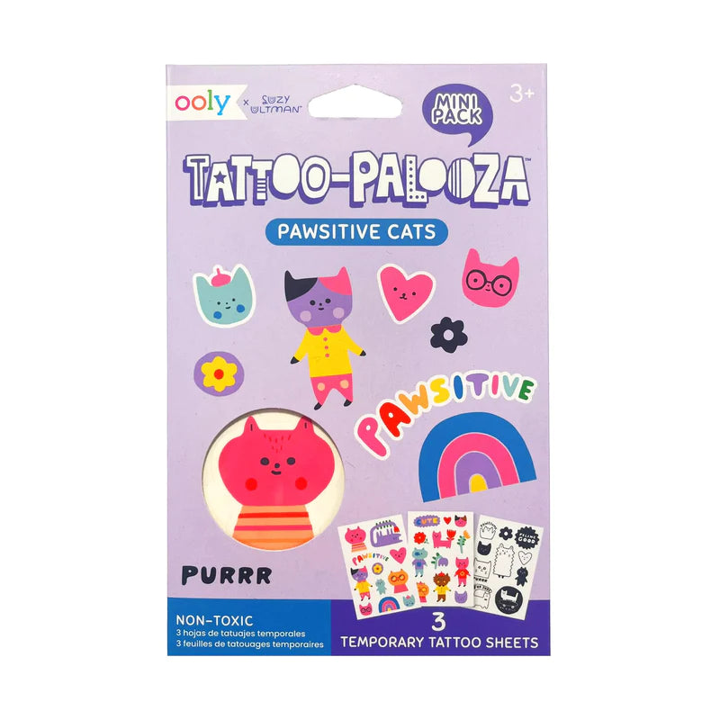 Mini Tattoo Palooza Temporary Tattoos - Pawsitive Cats