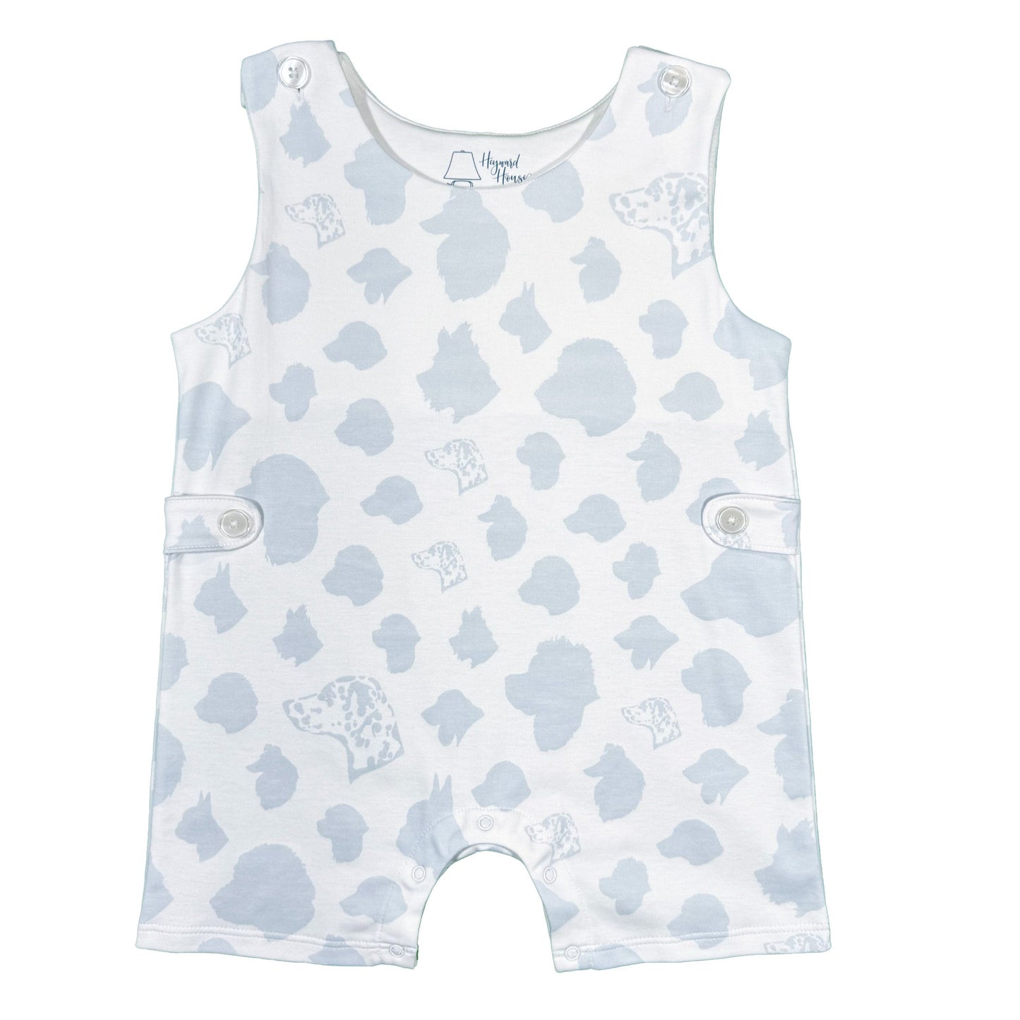 Heyward House Pale Blue Dogs Romper