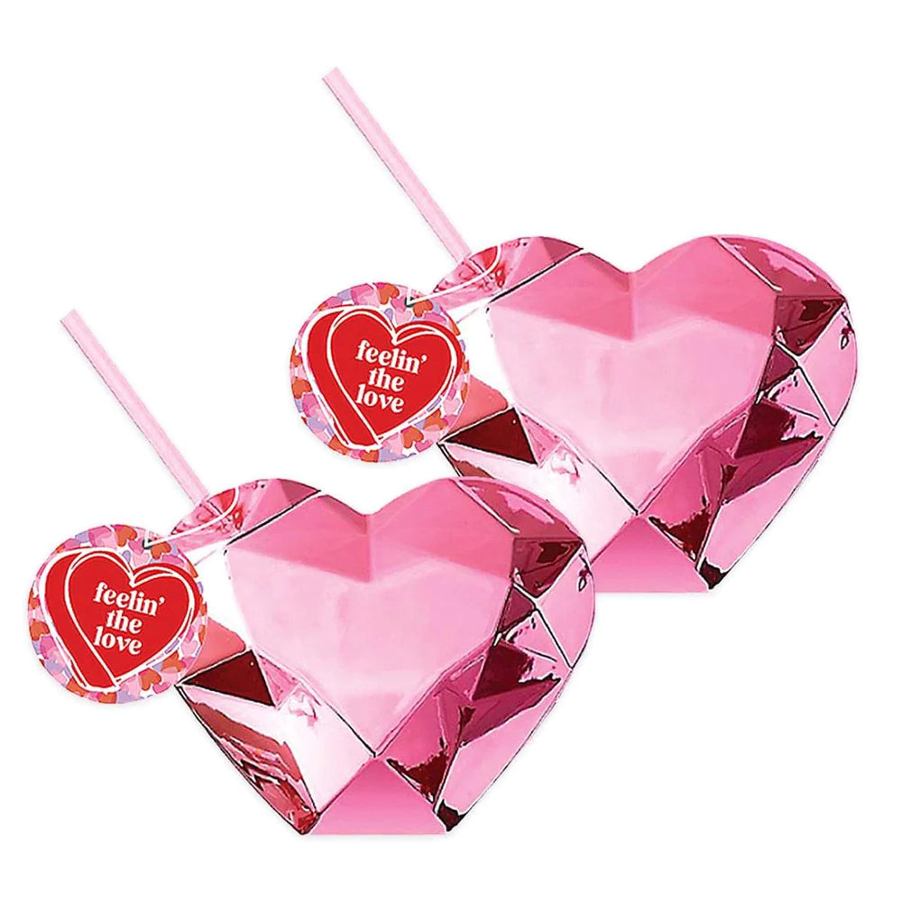 Packed Party Disco Heart Tumbler - Pink