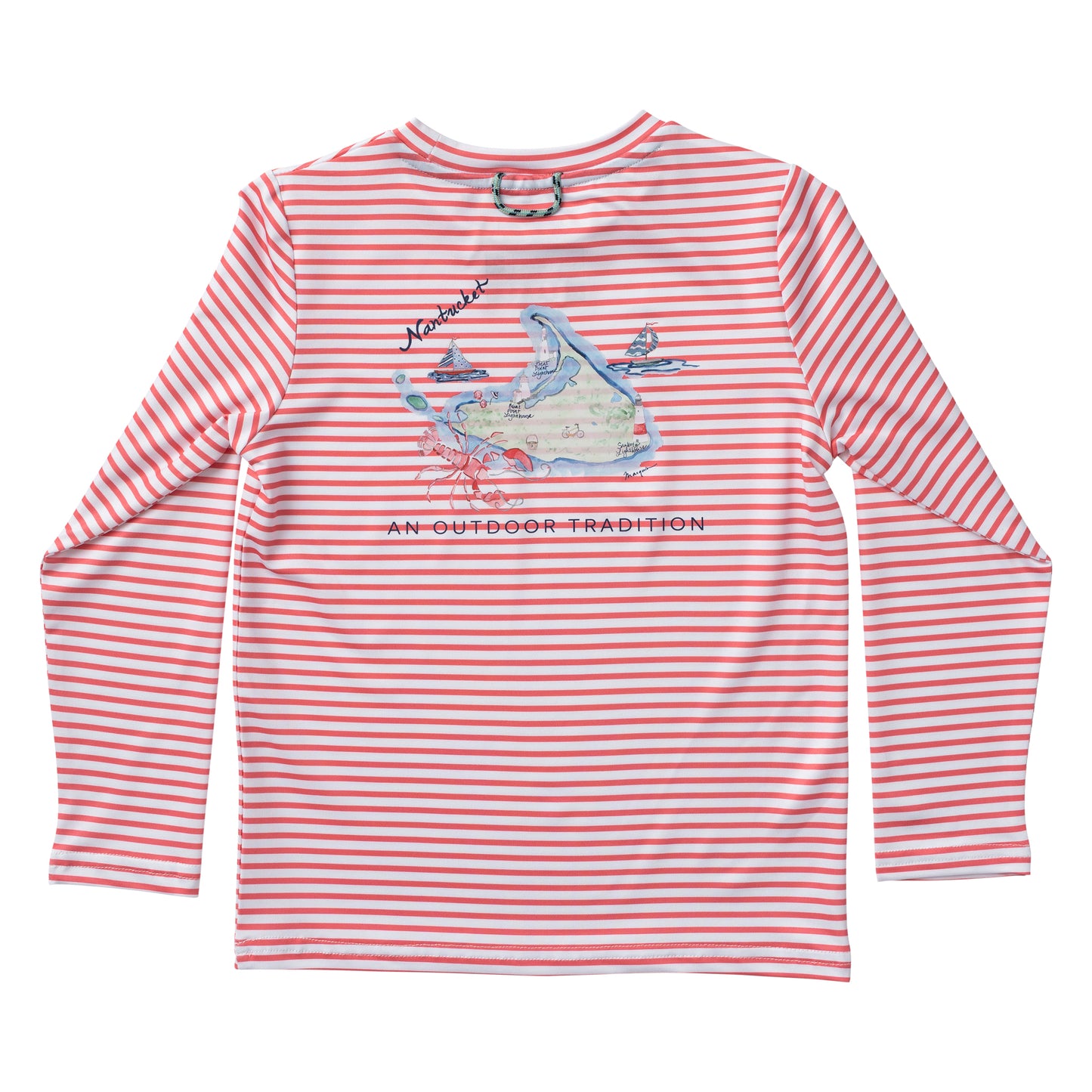 Prodoh Long Sleeve Pro Performance Fishing Tee Tea Rose Stripe