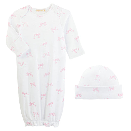Baby Club Chic Pretty Bows Gown & Hat Set
