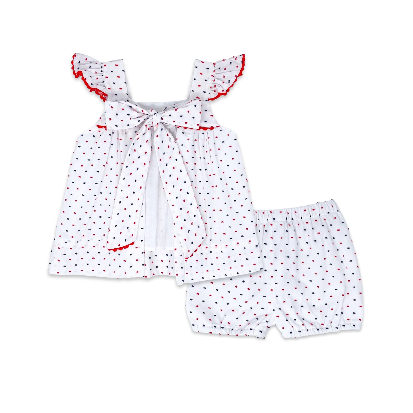 Lullaby Set Sally Swing Set - Navy/Red Swiss Dot