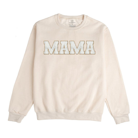 Sweet Wink Mama Patch Adult Sweatshirt - Natural