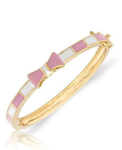 Lily Nily Pink and White Bow Bangle