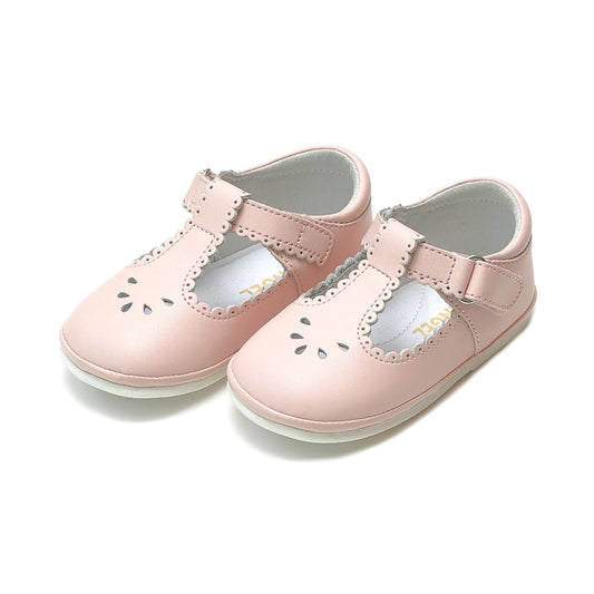 Angel Dottie Scalloped T-Strap Mary Jane (Baby) - Pink