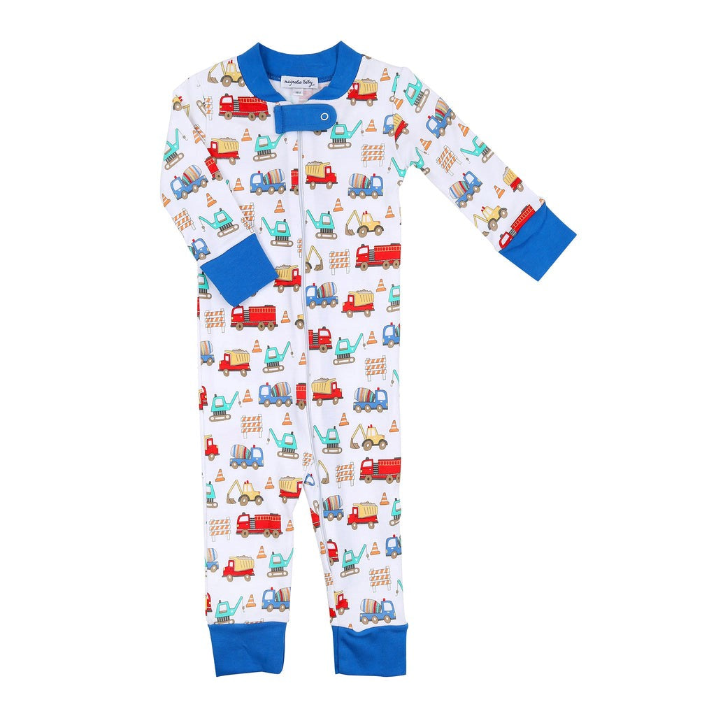 Magnolia Baby Hard at Work Zipper Pajamas Little Pineapple Boutique