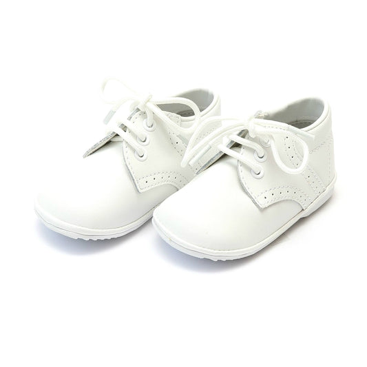 Angel James Boy's White Leather Lace Up Shoe (Baby)