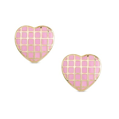 Lily Nily Lattice Heart Stud Earrings