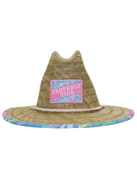Properly Tied Boys Cabo Straw Hat - Floral Flamingo