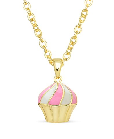 Lily Nily  3D Cupcake Pendant (Pink/White)