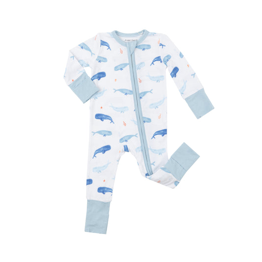 Angel Dear Whale Hello There Zipper Romper