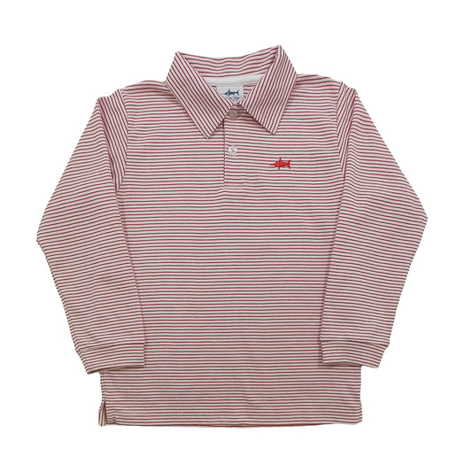 Saltwater Boys LS Polo - Red Stripe