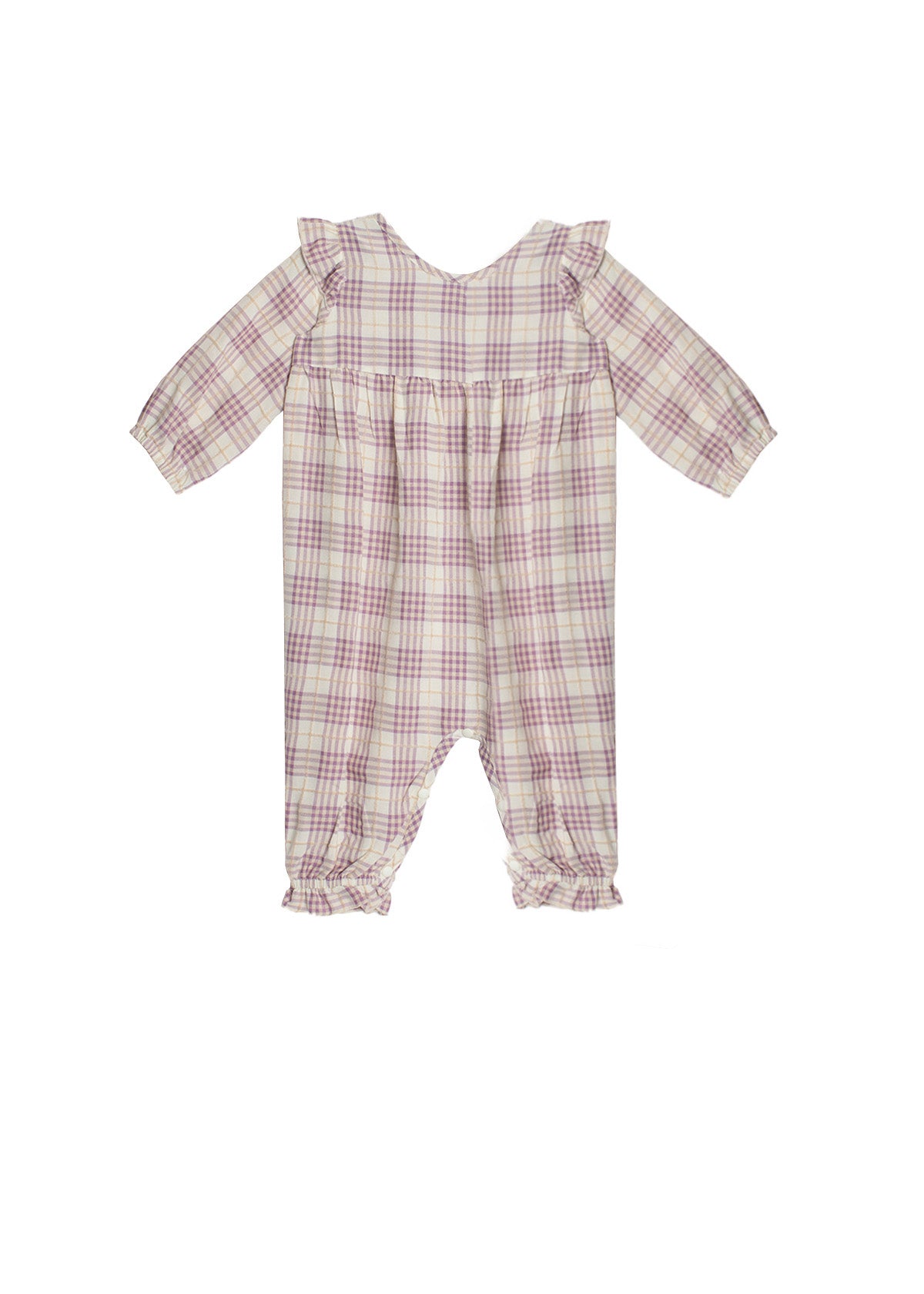 Mabel and Honey Periwinkle Plaid Romper