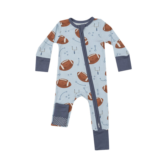 Angel Dear Blue Footballs Zipper Romper