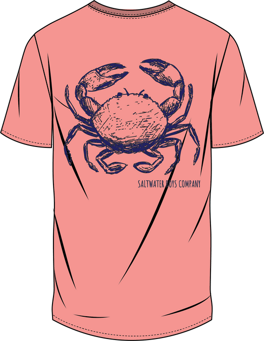 Saltwater Boys Blue Crab SS Pocket Tee