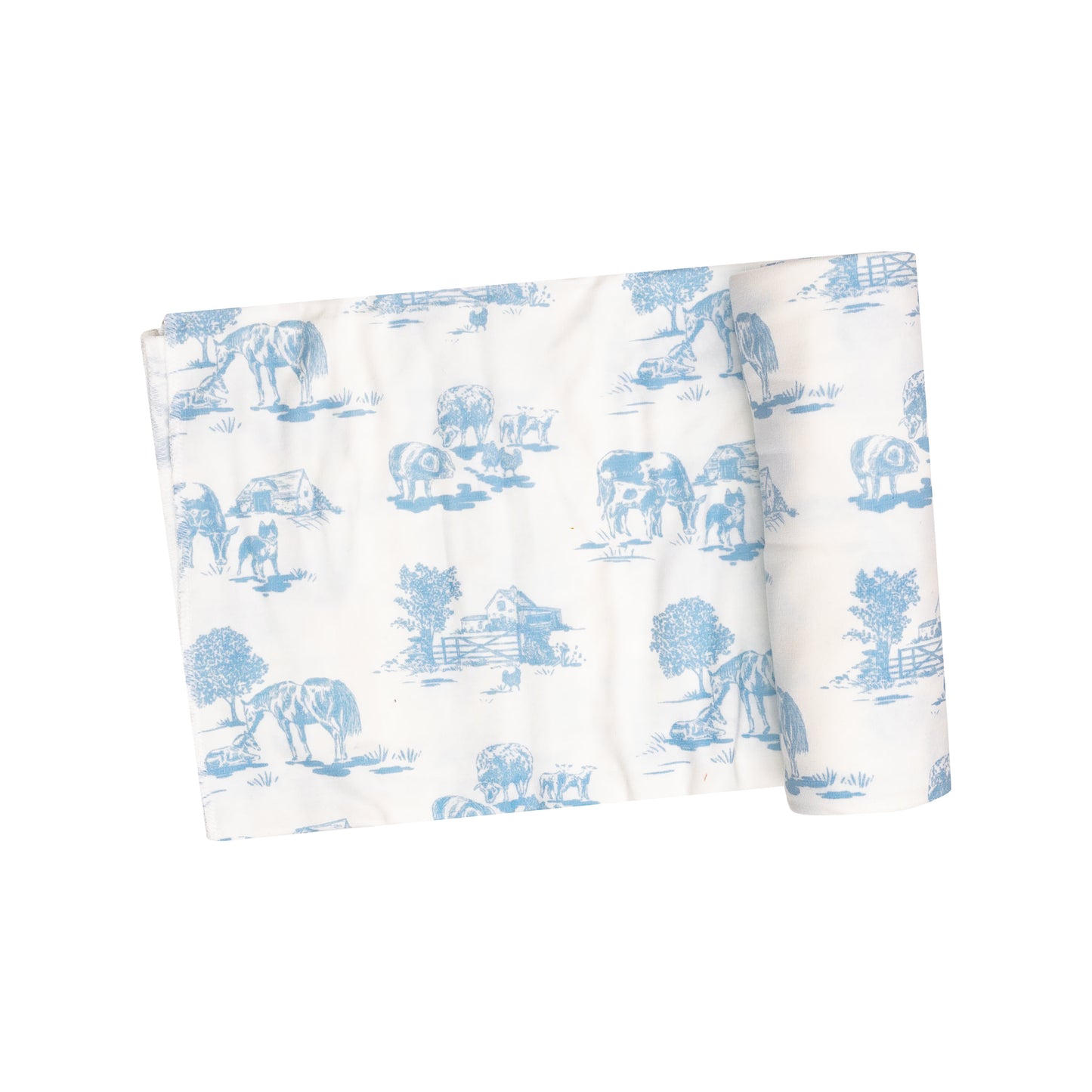 Angel Dear Swaddle Blanket - Farm Toile Blue