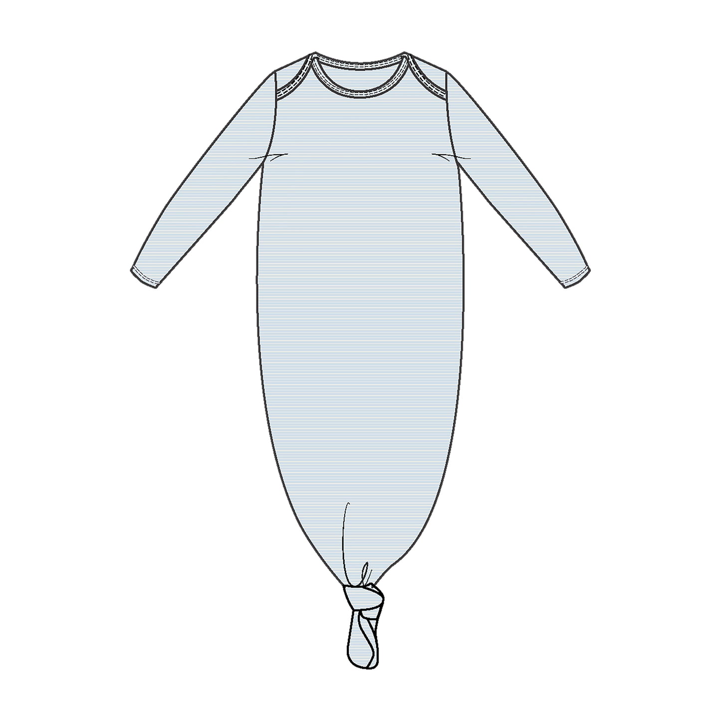 Angel Dear Knotted Gown - Light Blue Stripe