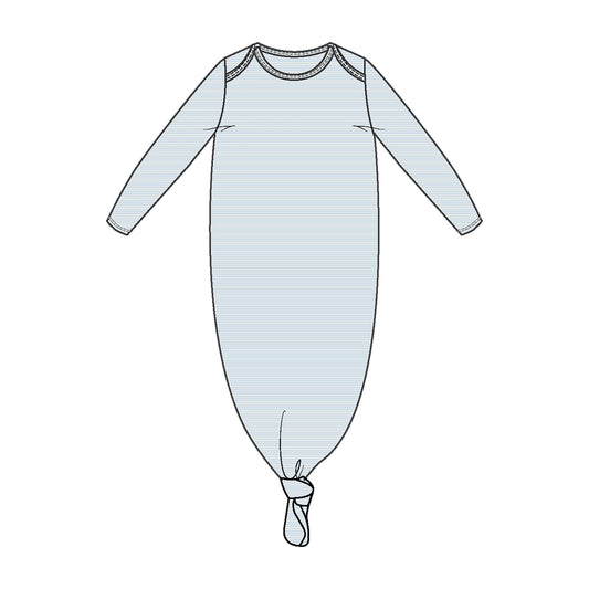 Angel Dear Knotted Gown - Light Blue Stripe