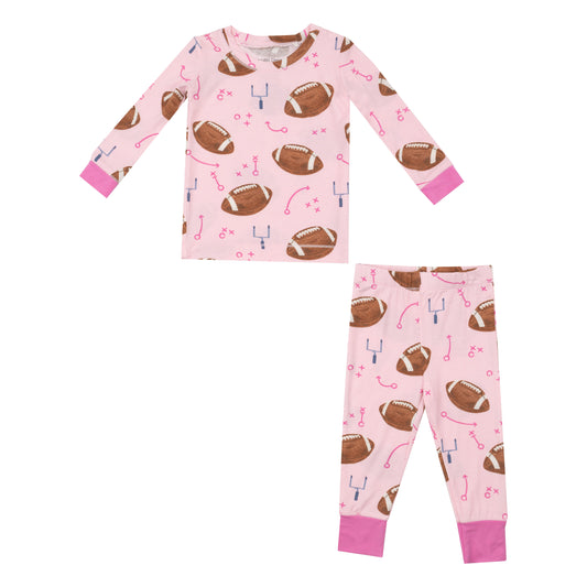 Angel Dear Footballs Pink L/S Pajamas