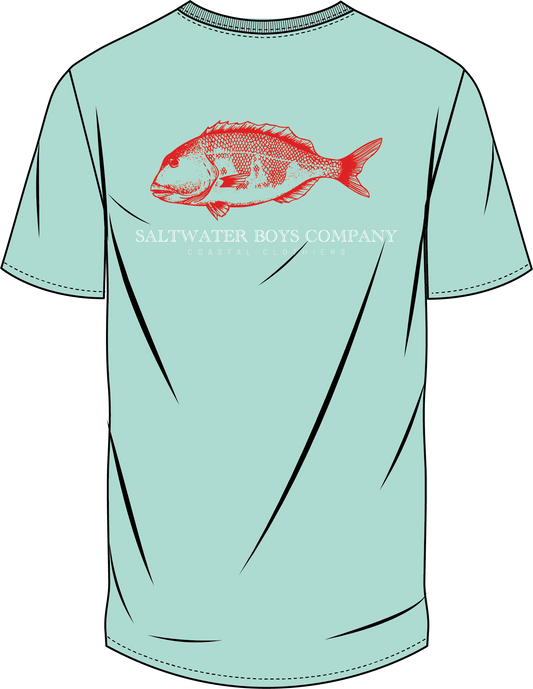 Saltwater Boys Red Snapper SS Pocket Tee