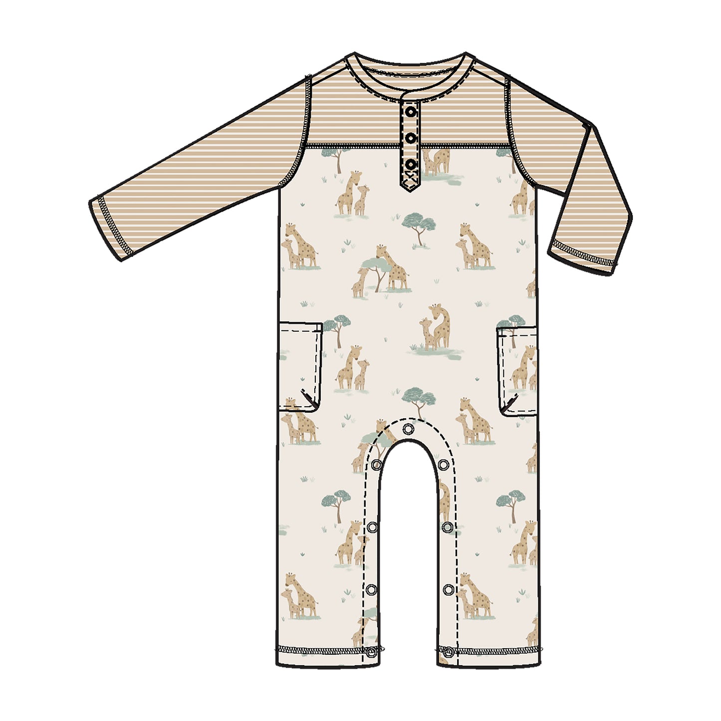 Angel Dear Romper - Giraffe Families