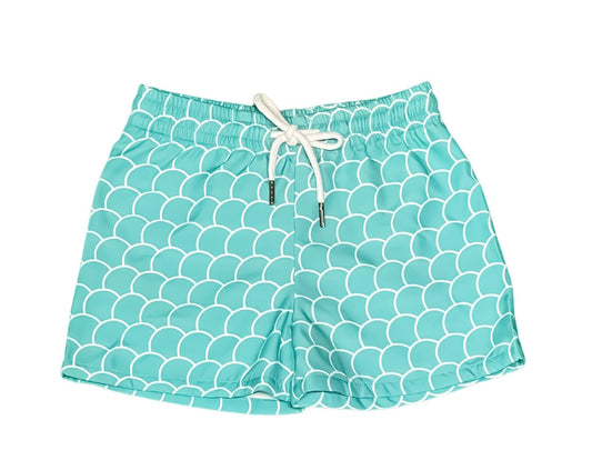 Saltwater Boys Saint Simons Shorties - Green Fish Scales