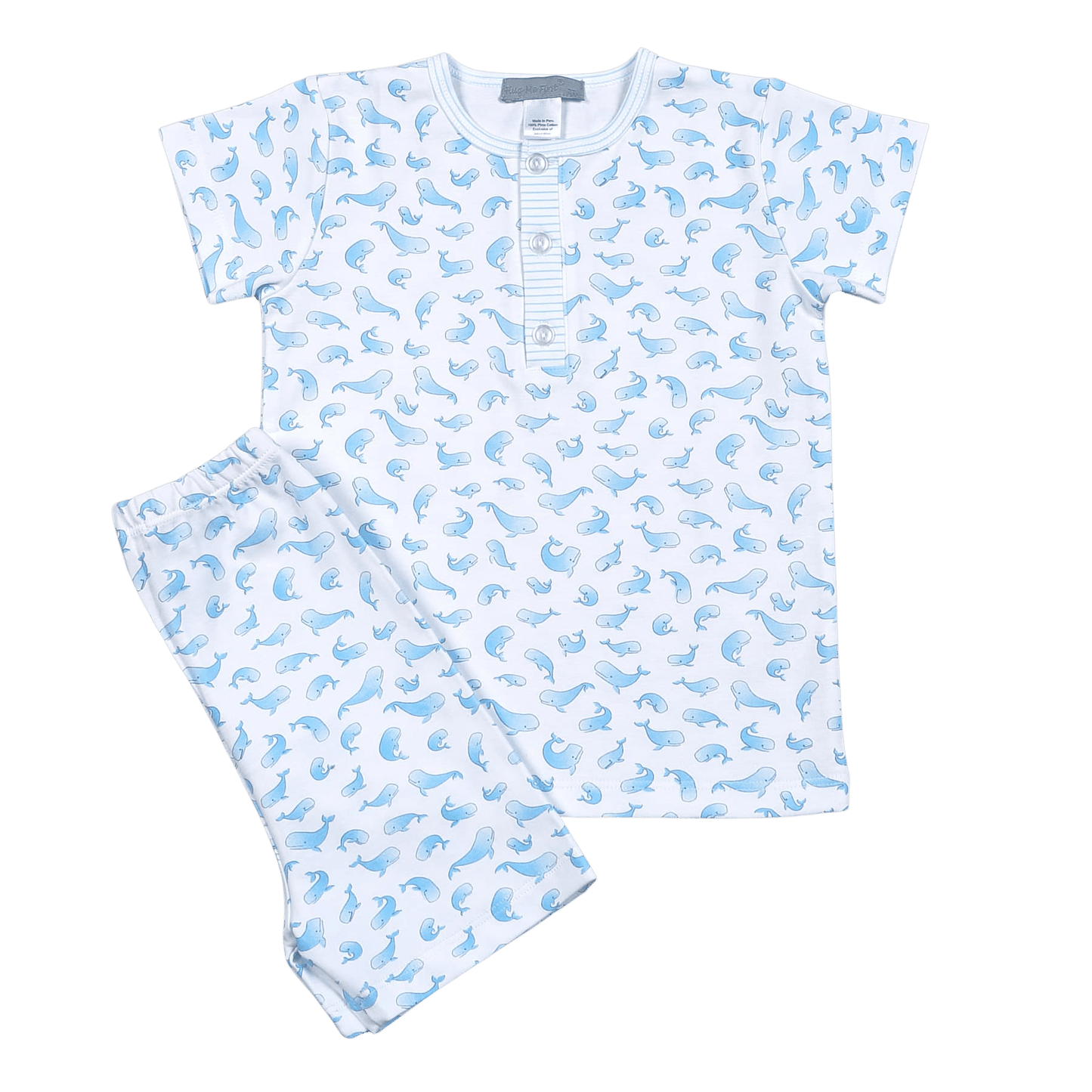 Blue Whales Pima 2pc Pajamad