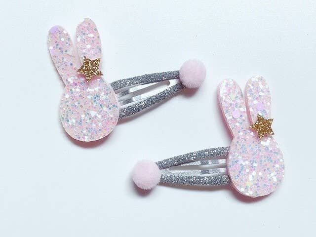 Hair Clip Set - Glitter Bunny