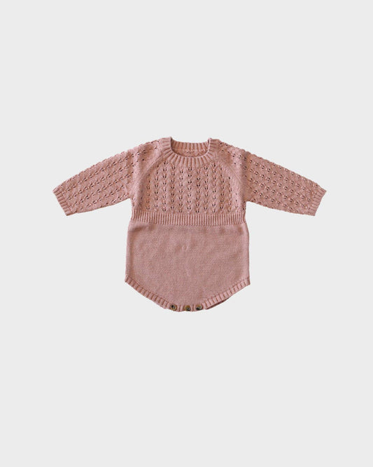 BabySprouts Baby Knit Sweater Romper in Rose