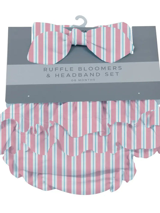 Candy Stripe Ruffle Bloomers and Headband Set