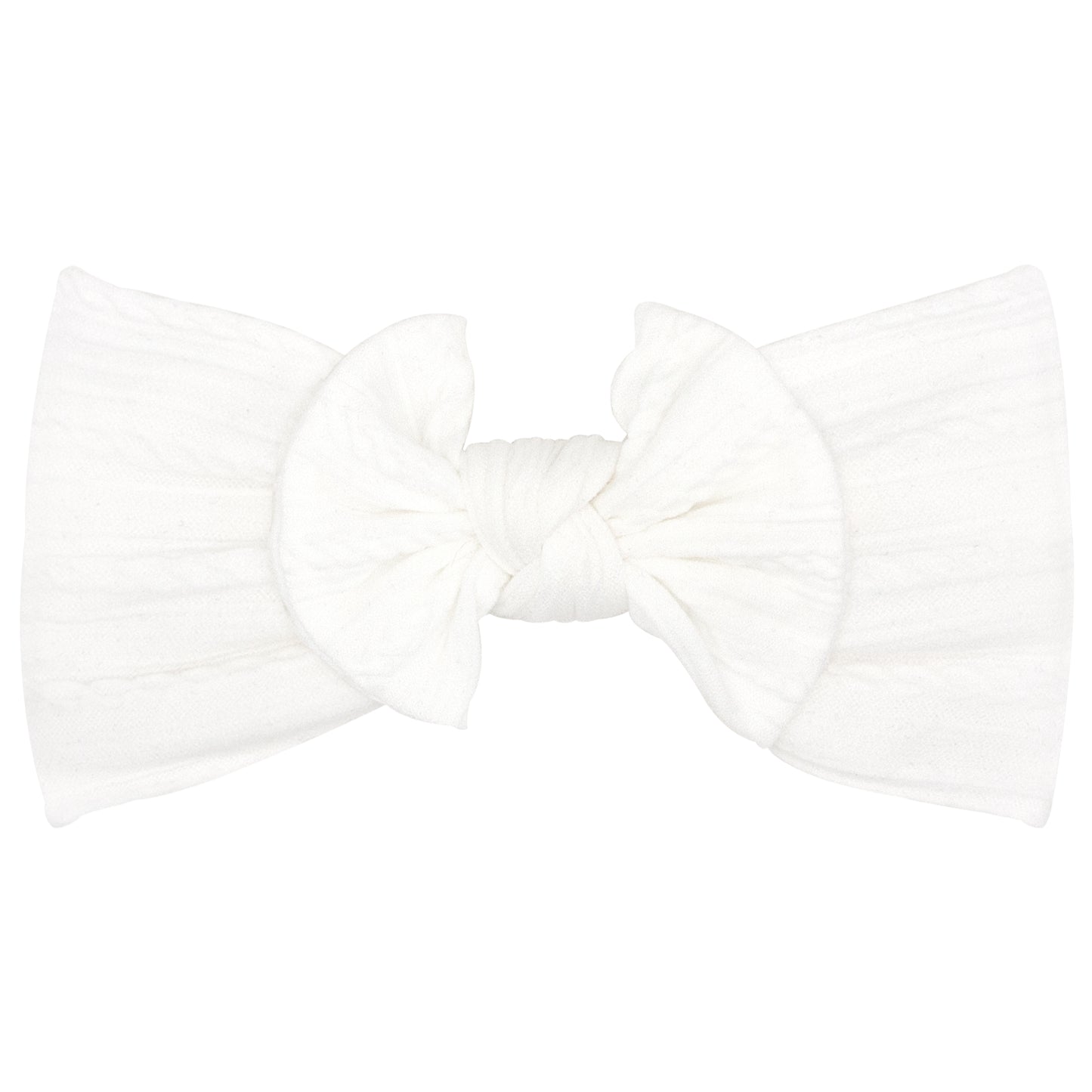 Wee Ones Soft Cable Knit Nylon Baby Band With Matching Bowtie