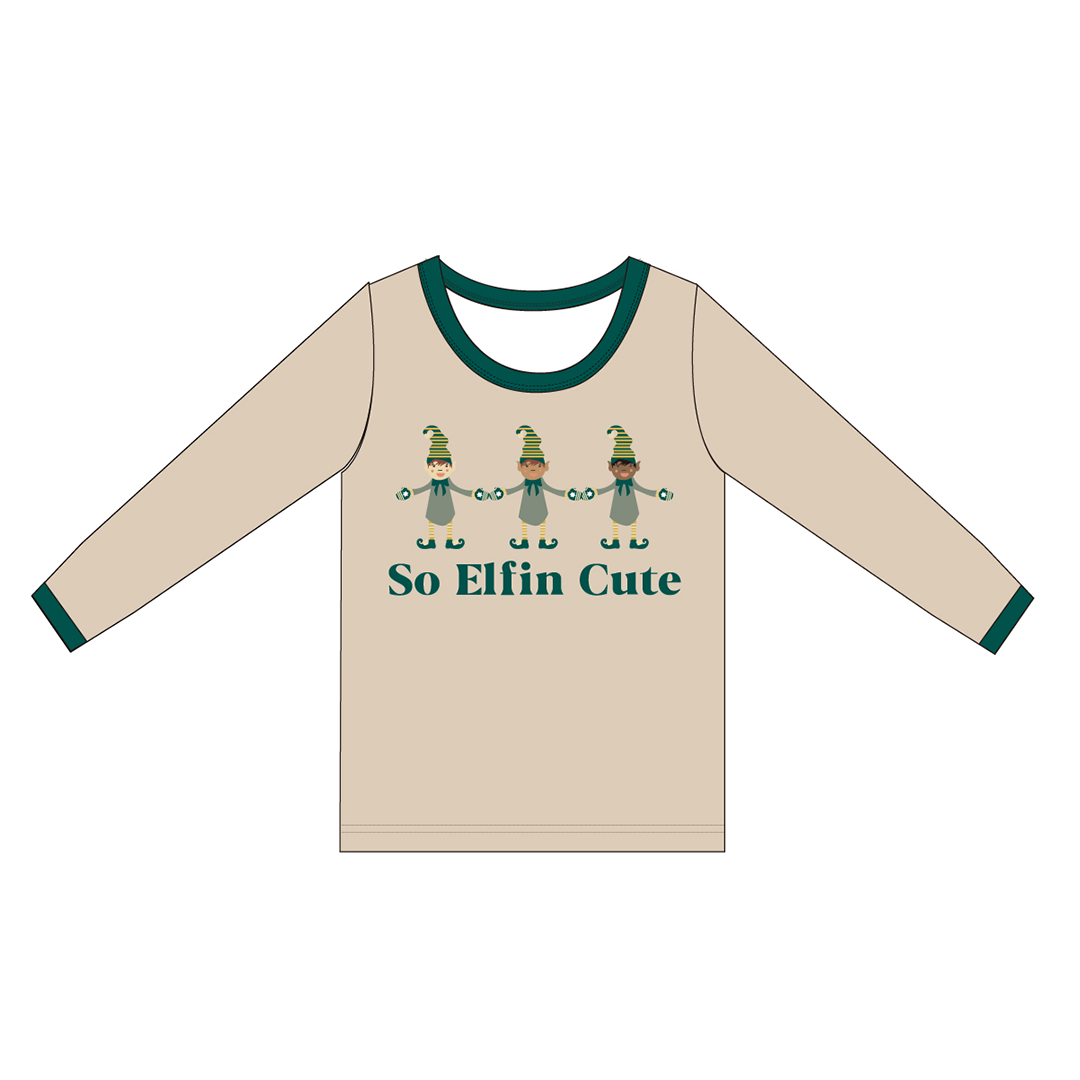 Emerson - So Elfin Cute Christmas Bamboo Terry Ringer Long Tee