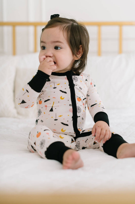 Baby Pajama Double Zip in Spooky Scenes