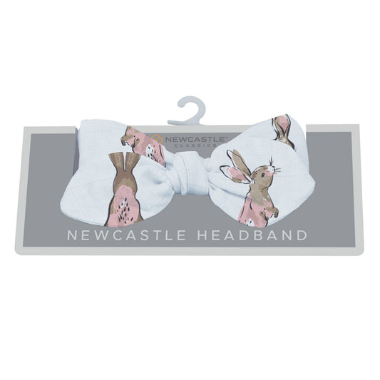 Powder Pink Bunnies Bamboo Headband