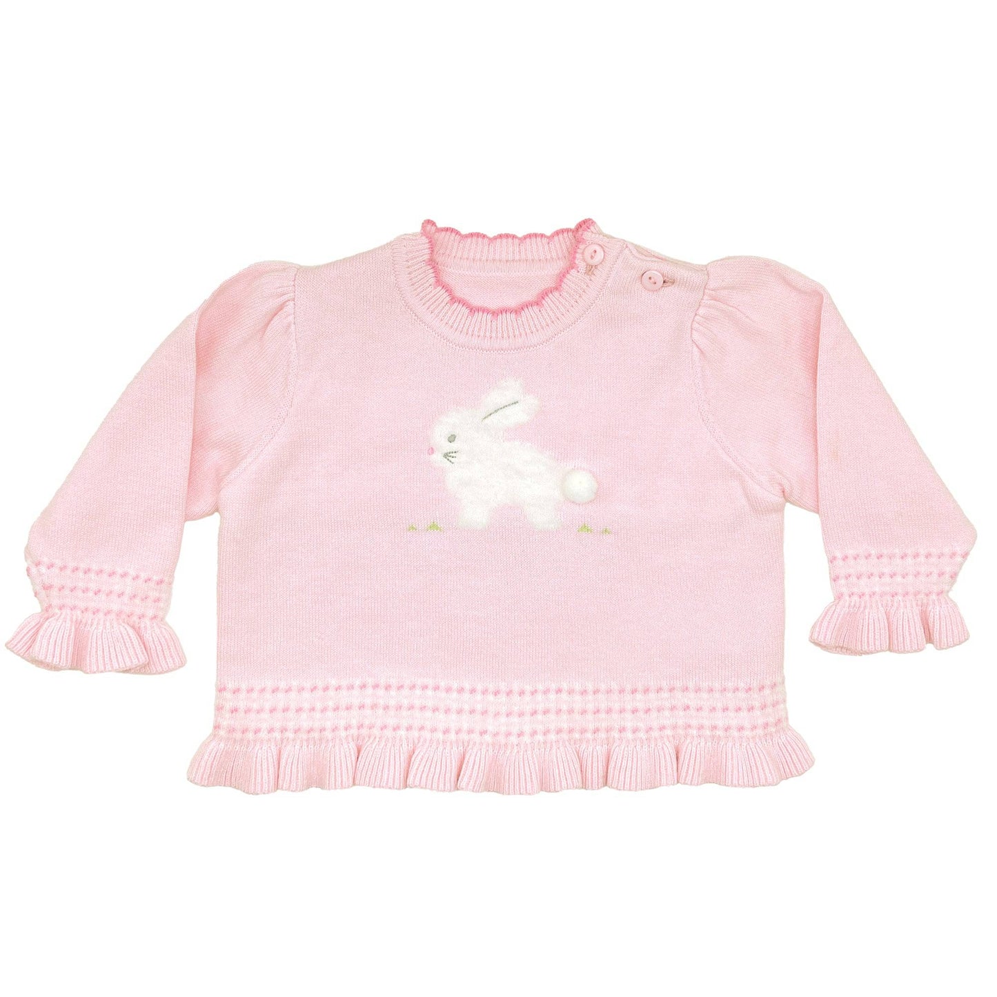 Zubels Fuzzy Bunny Lightweight Sweater in Pink