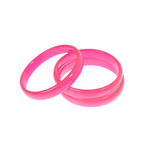 Lilies & Roses Solid Neon Pink Bangle Set/3