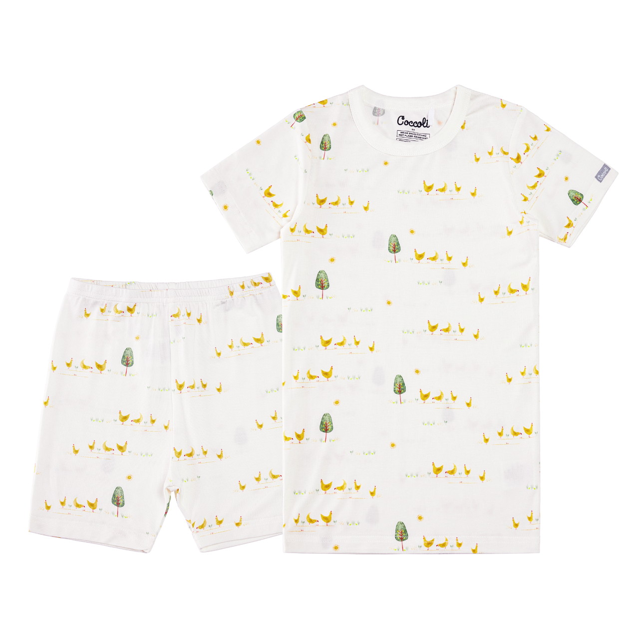 Coccoli Short Sleeve Pajamas - Chickens
