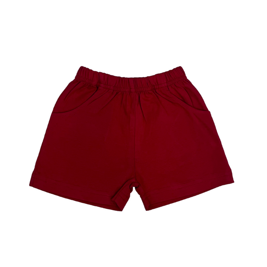 Luigi Kids Jersey Shorts w/ Pockets - Deep Red