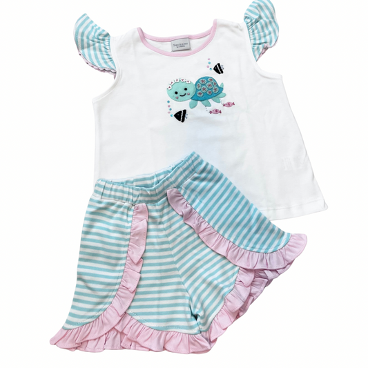 Squiggles Sea Turtle Short Set